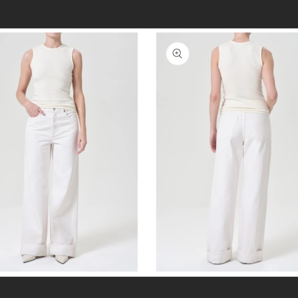 AGOLDE Dame High Rise Wide Meg in Fortune Cookie NWT Size 28 PRICE FIRM - Picture 1 of 7